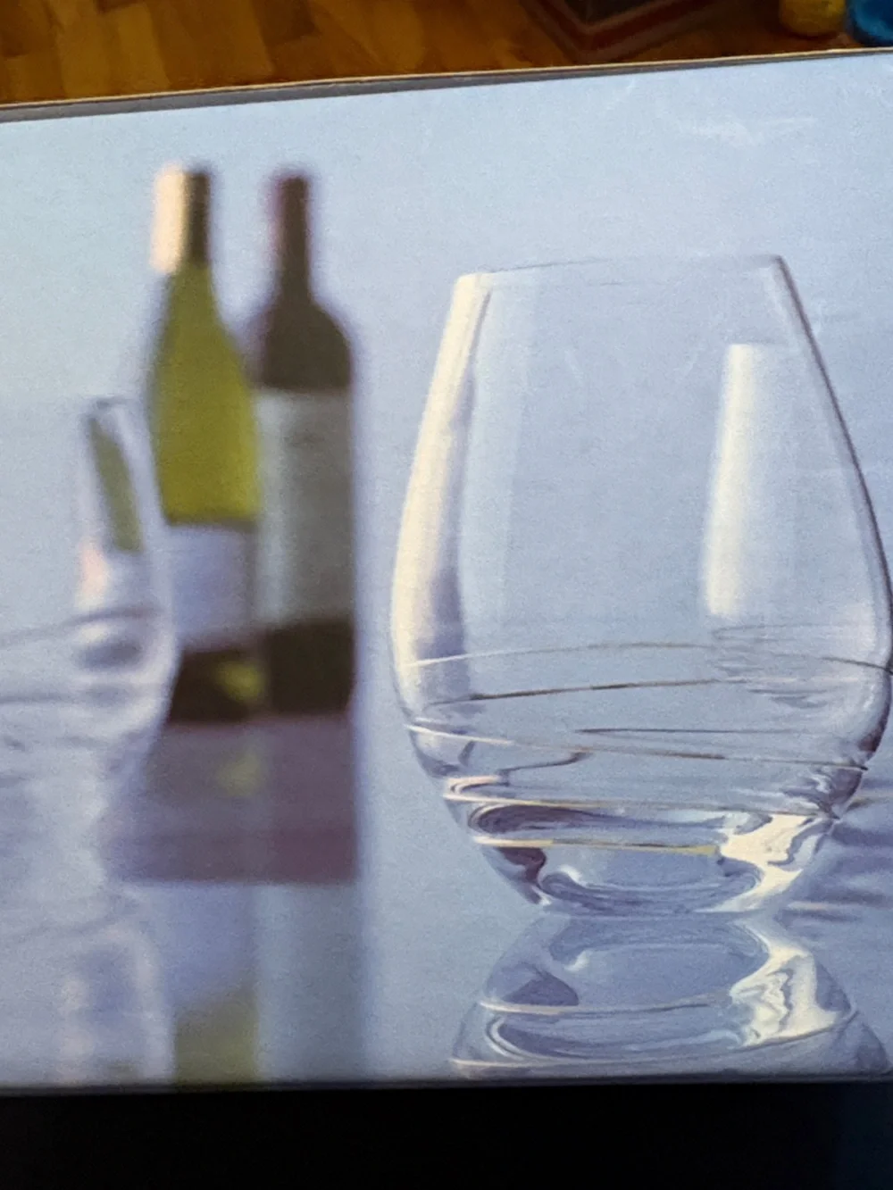 LSA Clear Hand-Painted Brownish Rust Art Noveau Stemless Wine Glasses